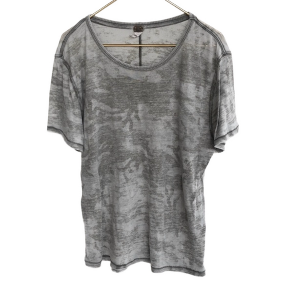 Free People Gray Camo Scoop Neck Top - Picture 1 of 3
